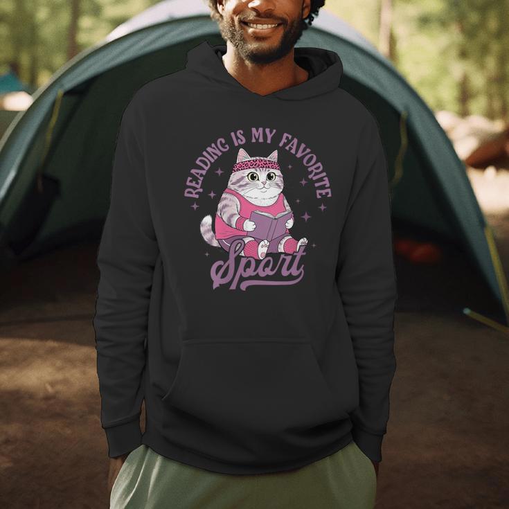 Reading Is My Favorite Sport Bookworm Cat Lover Book-Club Men Hoodie