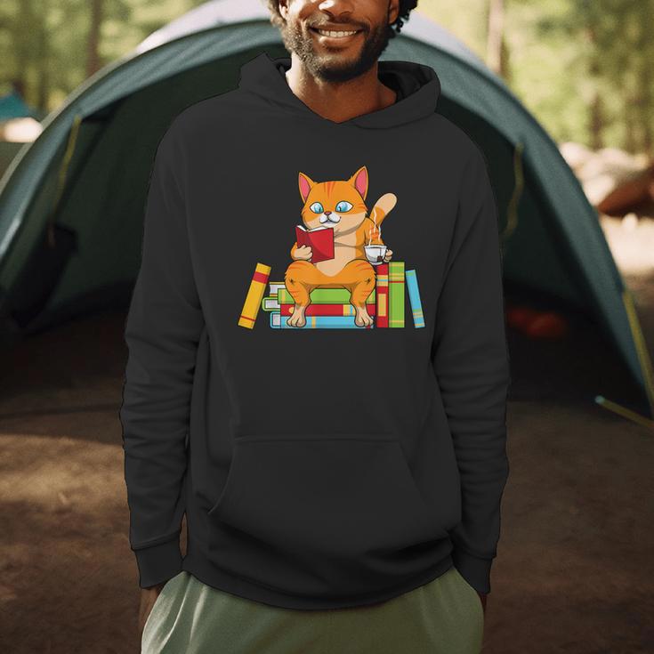 Reading For Men Women Books Cat Reading Lover Men Hoodie