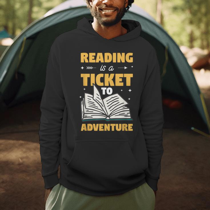 Reading Is A Ticket To Adventure Book Reader Lover Bookworm Men Hoodie