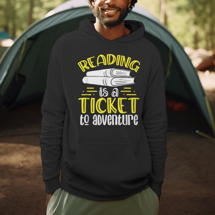 Reading Is A Ticket To Adventure Bookworm Book Reading Men Hoodie
