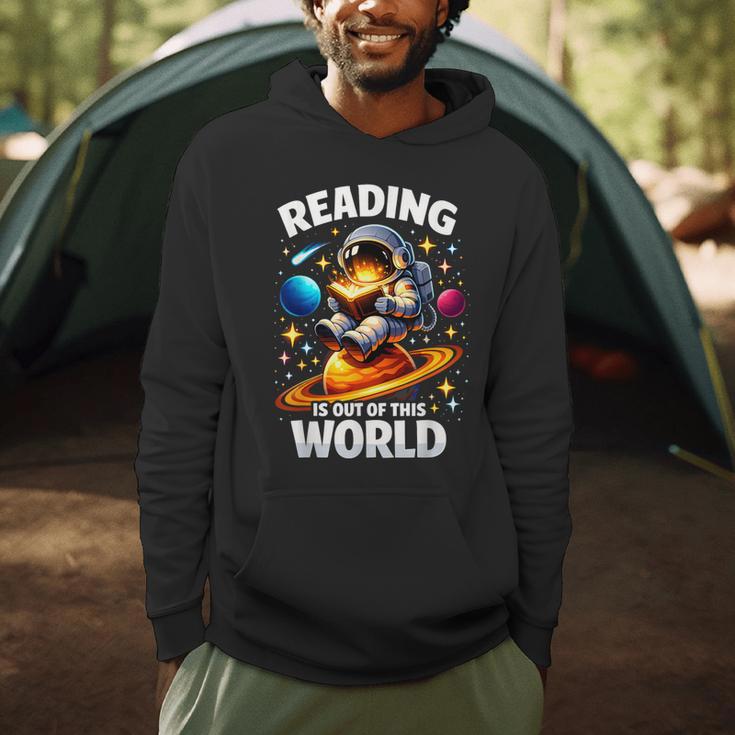 Reading Is Out Of This World Astronaut Book Lover Teacher Men Hoodie