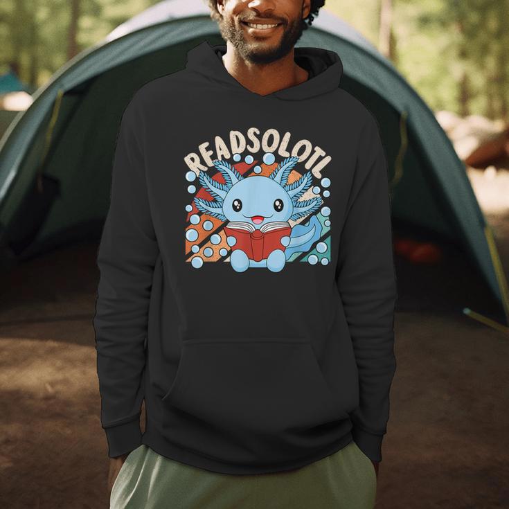Readsolotl Axolotl Axolotl Lover Kawaii Reading Book Men Hoodie