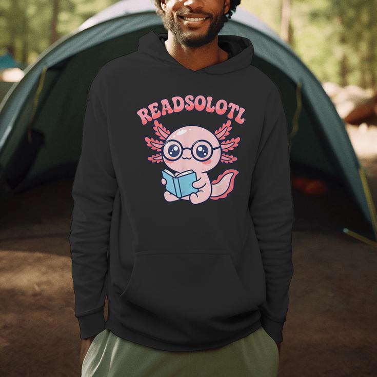 Readsolotl Axolotl Reading Book Bookworm Bookish Girls Kids Men Hoodie
