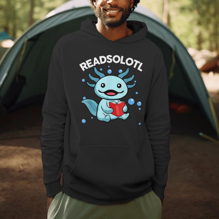 Readsolotl Cute Axolotl Read Book Ambystoma Mexicanum Kids Men Hoodie