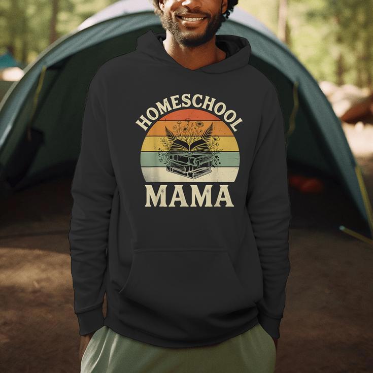 Retro Floral Homeschool Mama Wildflower Book Stack Aesthetic Men Hoodie