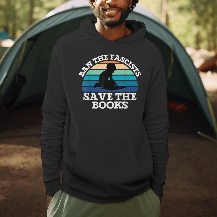 Retro Vintage Ban The Fascists Save The Books Book Lovers Men Hoodie