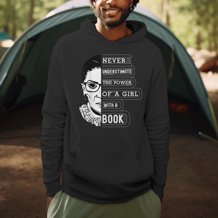Ruth Bader Ginsburg Shirt Girl With A Book Political Resist Men Hoodie
