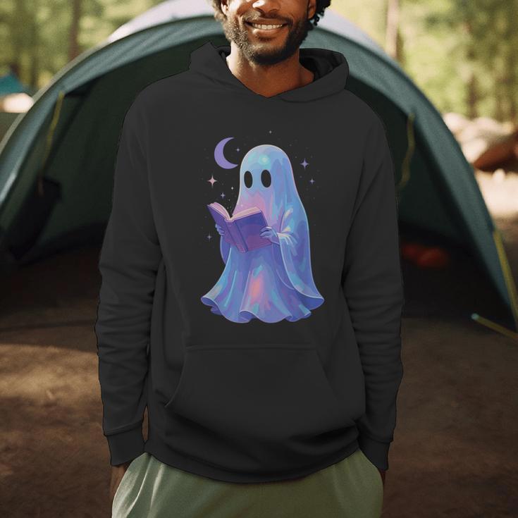 Scary Reading Book Lovers Halloween Costume Pastel Ghost Men Hoodie