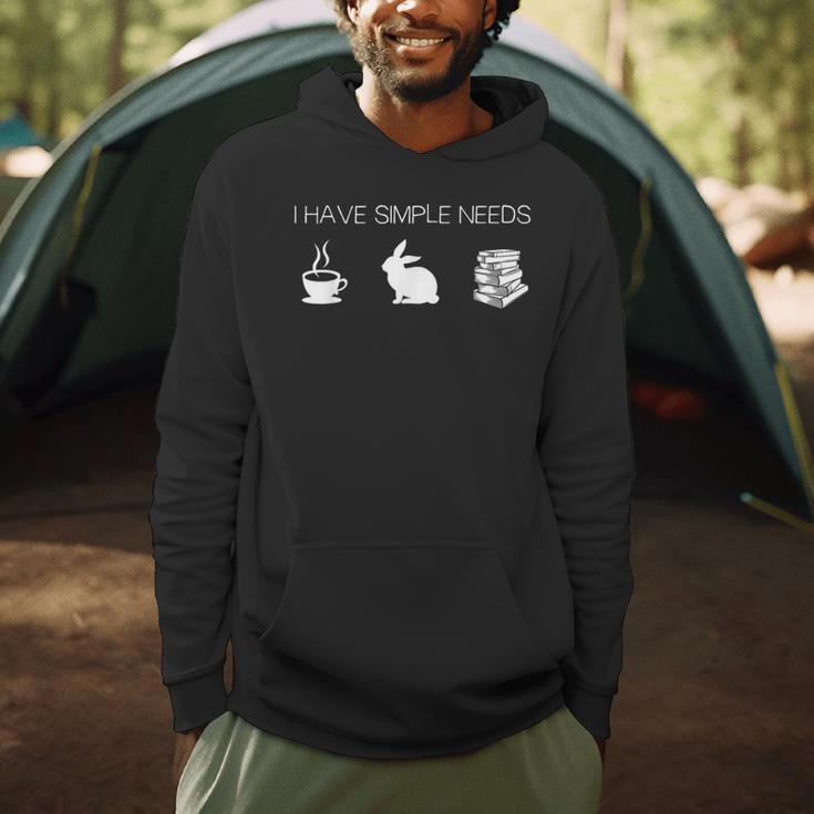 I Have Simple Needs Bunny Coffee Rabbit Books Men Hoodie