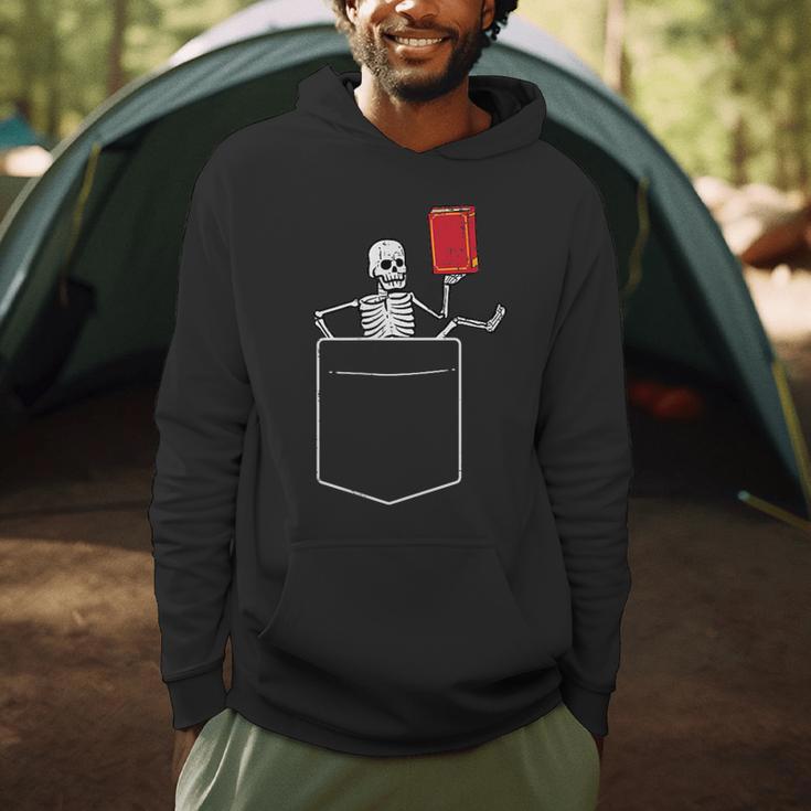 Skeleton Books Read Book Reading Librarian Across America Men Hoodie