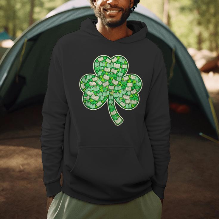 St Patricks Day Bookworm Shamrock Book Lover Men Hoodie