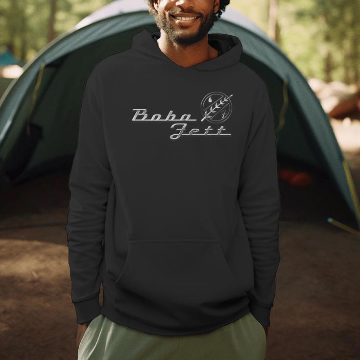 Star Wars The Book Of Boba Fett Silver Text Stack Men Hoodie