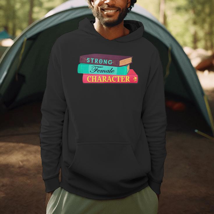 Strong Female Character Book Nerd Men Hoodie