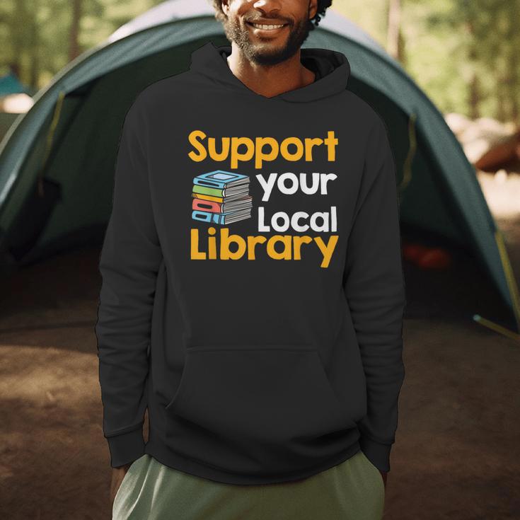 Support Your Local Library Book Reading Men Hoodie