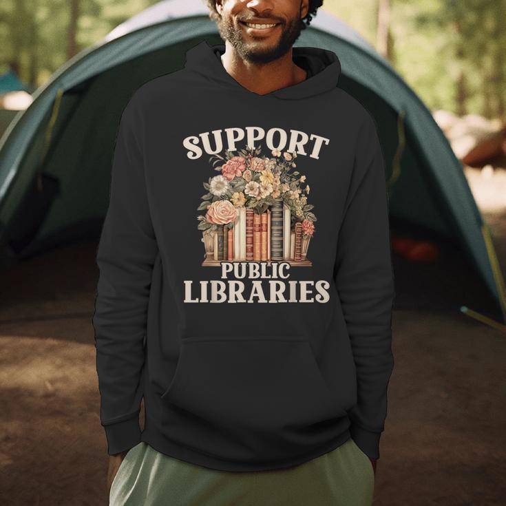 Support Public Libraries Floral Bookshelf Men Hoodie Support Public Libraries Floral Bookshelf Men Hoodie