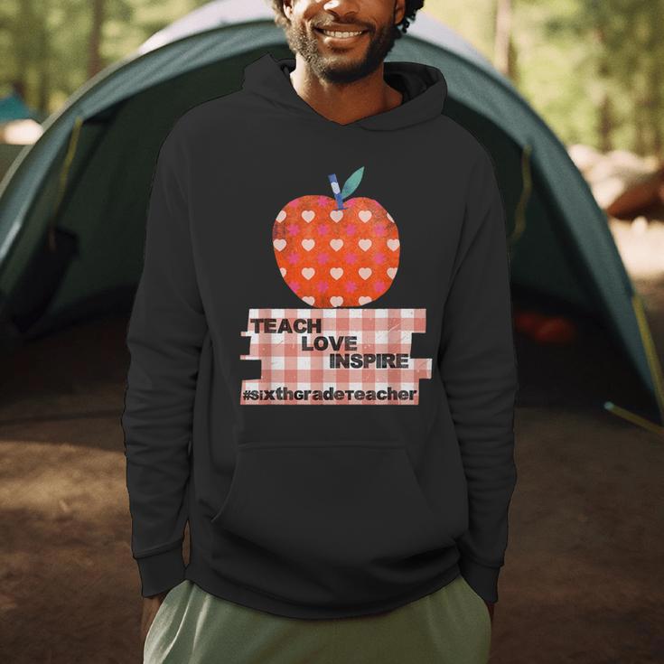 Teach Love Inspire Valentines Day Book 6th Grade Teacher Men Hoodie Teach Love Inspire Valentines Day Book 6th Grade Teacher Men Hoodie