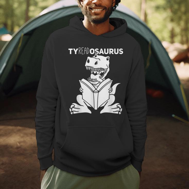 Teachersaurus Dinosaur Reading Book Reader Men Women Kids Men Hoodie