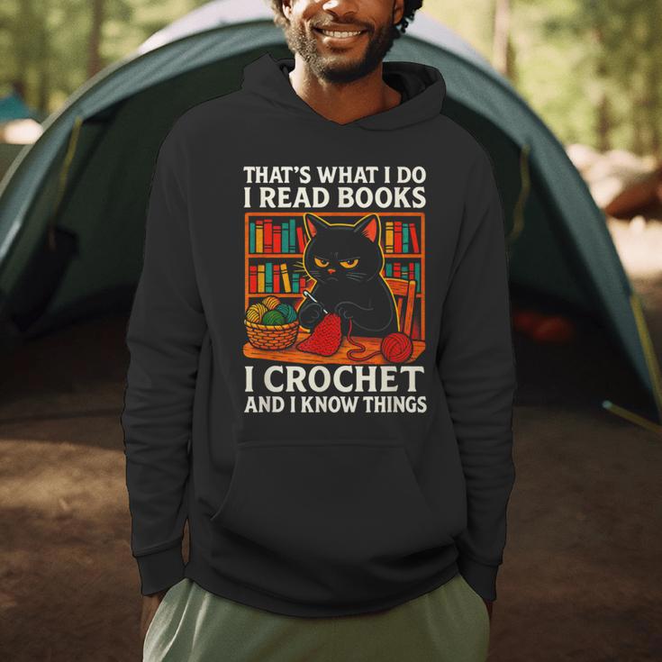 That's What I DO I Read Books Crochet Cat Men Hoodie
