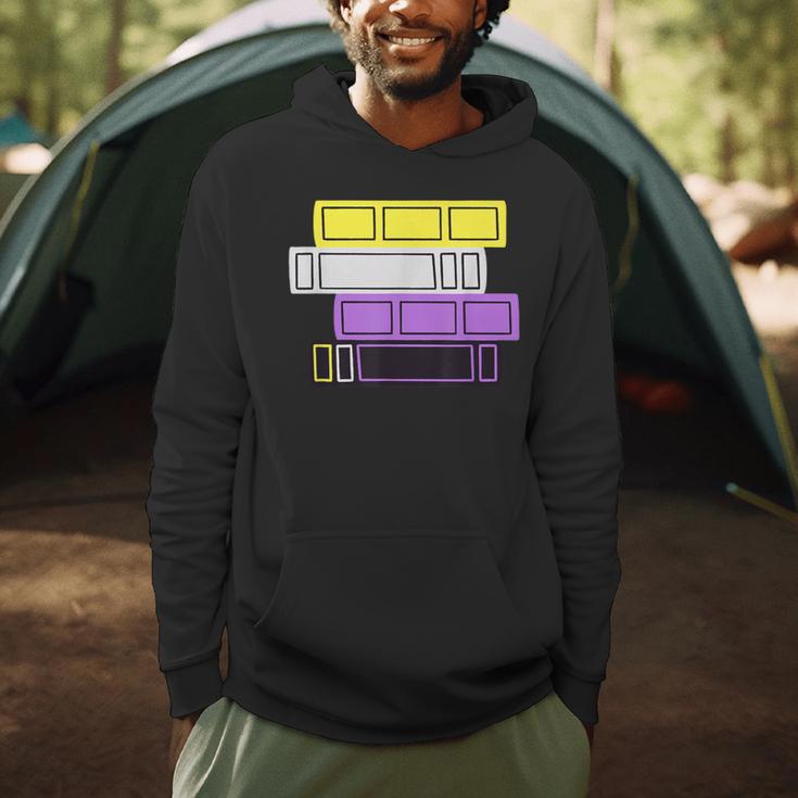 Threadless Grey Sky Chai Nonbinary Pride Book Stack Graphic Men Hoodie