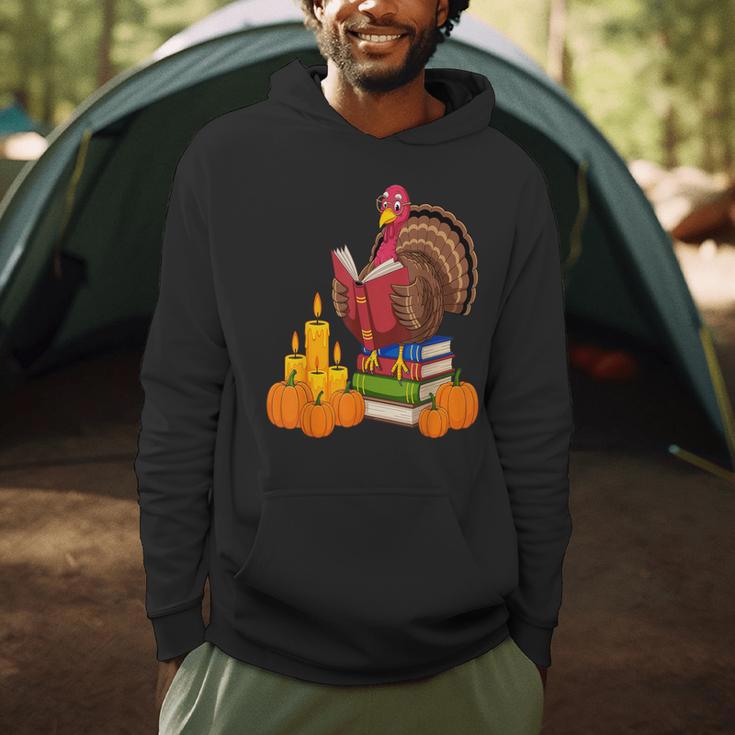 Turkey Reading Books Fall Thanksgiving Teacher Book Men Hoodie Turkey Reading Books Fall Thanksgiving Teacher Book Men Hoodie