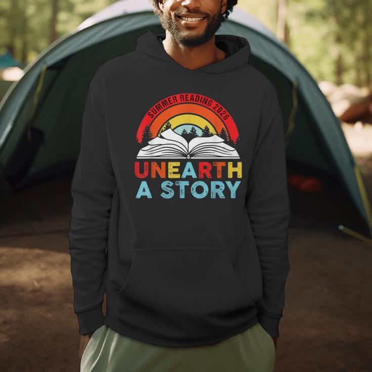 Unearth a Story Summer Reading 2026 Vintage Book Rainbow Men Hoodie