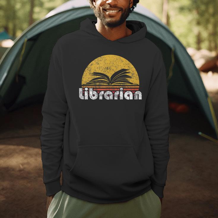Vintage Reading Book Librarian Retro Sunset Men Hoodie