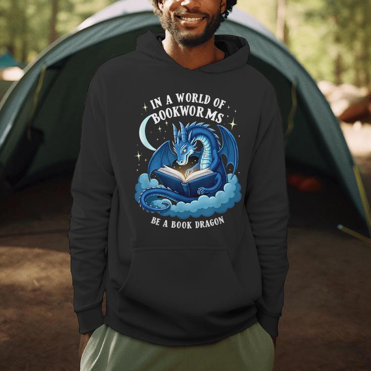 Vintage In A World Of Bookworms Be A Book Dragon Men Hoodie