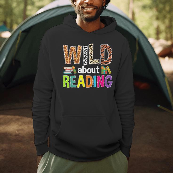 Wild About Reading Library Day Reading Books & Bookworm Men Hoodie