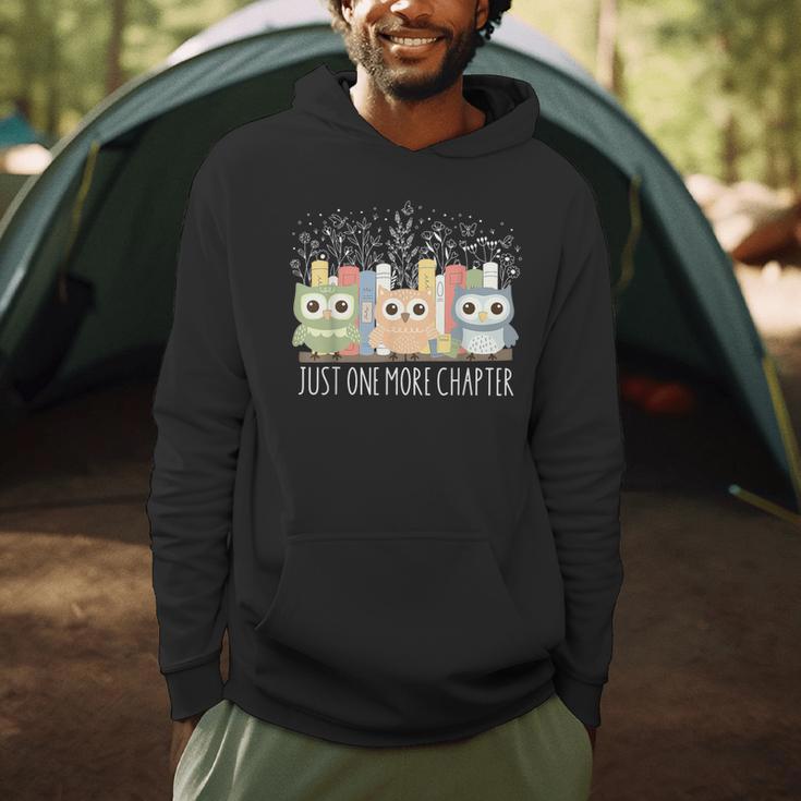 Wildflower Just One More Chapter Owl Book Lover Reader Men Hoodie