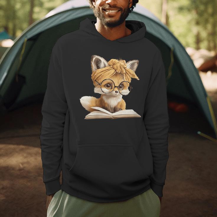 Women's Cute Fox Reading Book Lover Animal Graphic Baby Portrait Men Hoodie Women's Cute Fox Reading Book Lover Animal Graphic Baby Portrait Men Hoodie