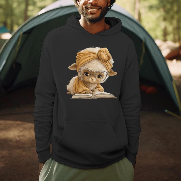 Women's Cute Lamb Reading Book Lover Animal Graphic Baby Sheep Open Men Hoodie Women's Cute Lamb Reading Book Lover Animal Graphic Baby Sheep Open Men Hoodie