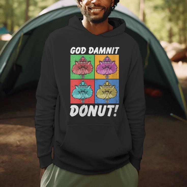 Women's Dungeon Crawler Carl God Damnit Donut Cat Pop Art Book Men Hoodie