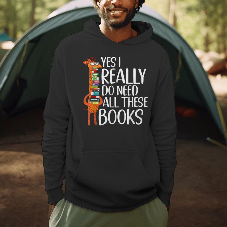 Yes I Really Do Need All These Books Giraffe Zoo Animal King Men Hoodie
