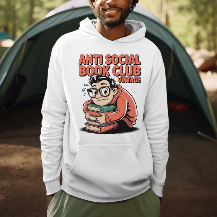 Anti Social Book Club Vintage Retro Reader Art Men Hoodie