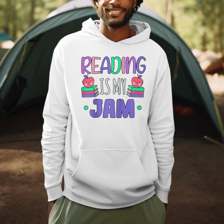 Back To School Book Reader Reading Is My Jam Bookworm Raglan Baseball Tee Men Hoodie