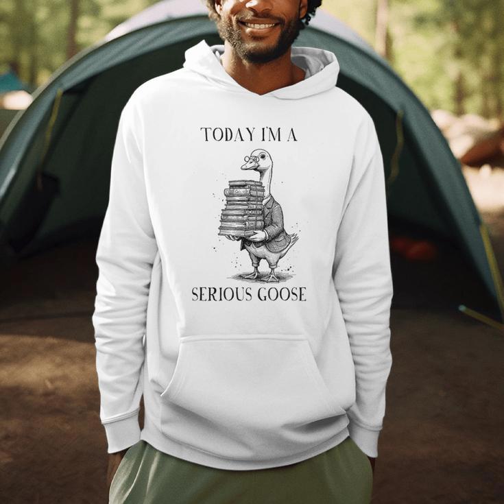 Book Lover Librarian Today I'm Serious Goose Meme Men Hoodie