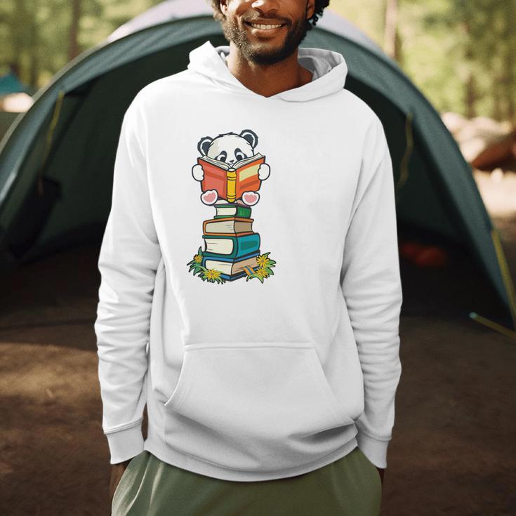 Book Lover Shirt Kids Panda Lover Book Reading Men Hoodie