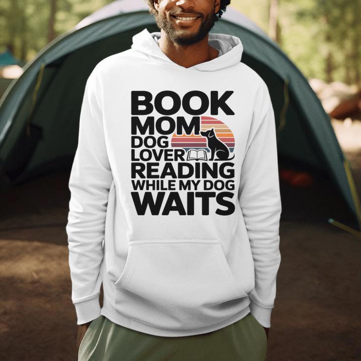 Book Mom Dog Lover Reading While My Dog Waits Premium Tri-Blend Men Hoodie