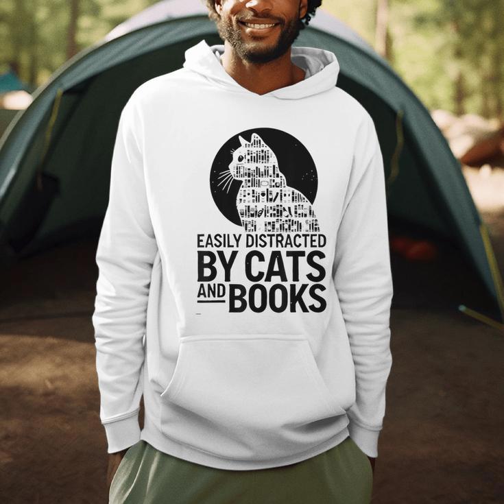 Book Reading Book Easily Distracted By Cats And Books Men Hoodie Book Reading Book Easily Distracted By Cats And Books Men Hoodie