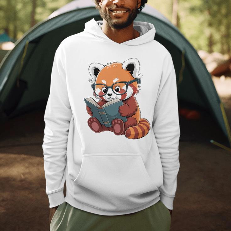 Book Reading Red Panda Reader Animal Cute Red Panda Premium Tri-Blend Men Hoodie
