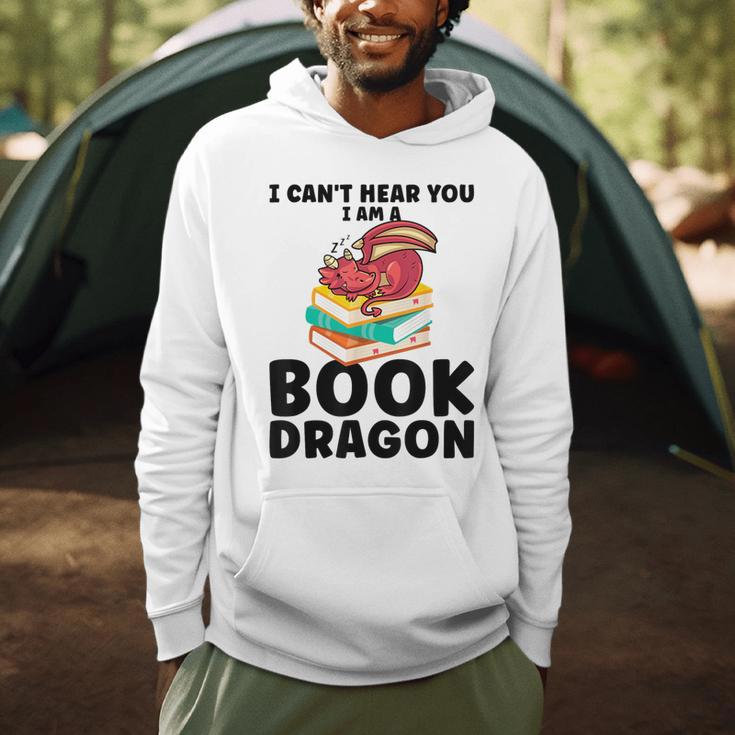 I Can't Hear You I Am a Book Dragon Reading Book Men Hoodie