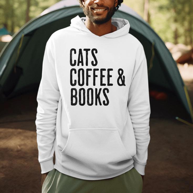 Cats Coffee And Books Men Hoodie