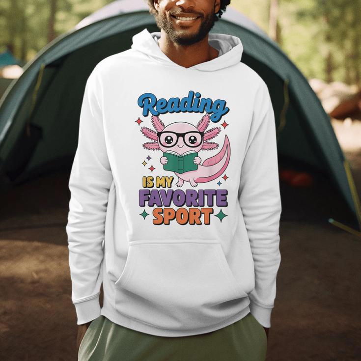 Cute Axolotl Reads Books Reading Is My Favorite Sport Book Men Hoodie Cute Axolotl Reads Books Reading Is My Favorite Sport Book Men Hoodie