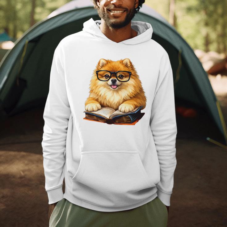 Cute Dog Pomeranian Reading Book Premium Tri-Blend Men Hoodie Cute Dog Pomeranian Reading Book Premium Tri-Blend Men Hoodie