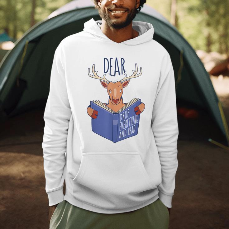Dear Drop Everything And Read Book Reading Pun Graphic Men Hoodie