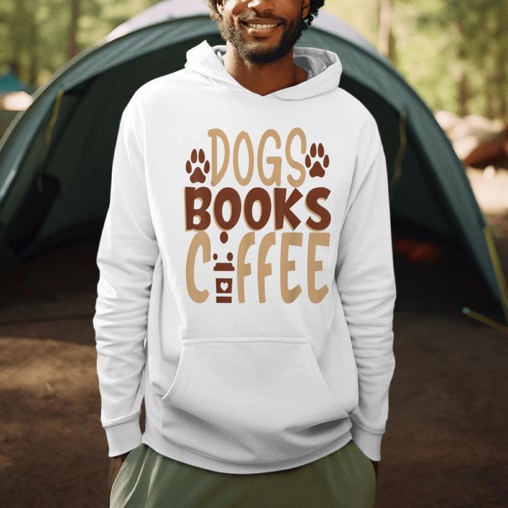 Dogs Books Coffee Lover Men Hoodie