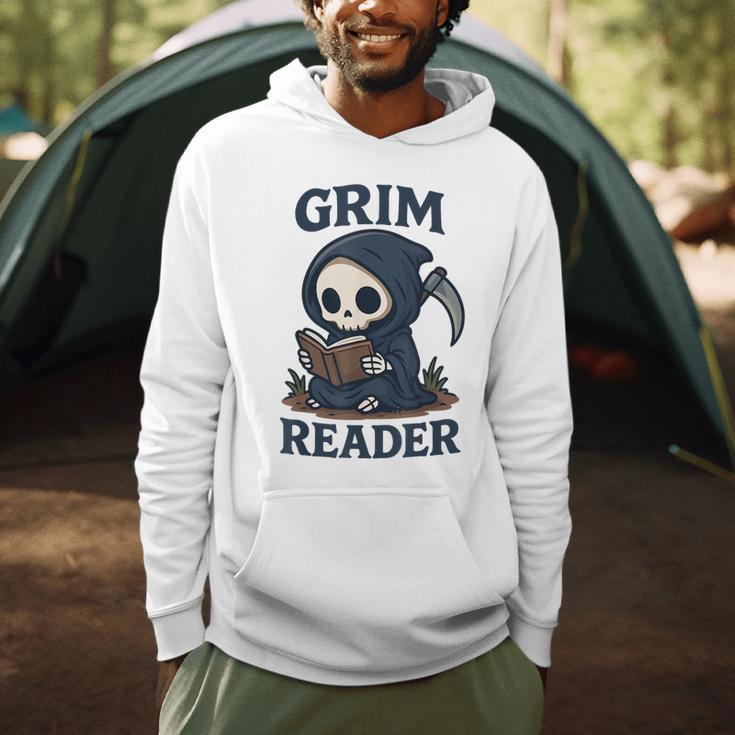 Grim Reader Dark Humor Read Book & Library Lovers Men Hoodie