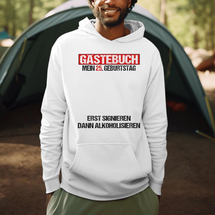 Guest Book 25th Birthday Man Woman 25th Birthday Decoration Men Hoodie
