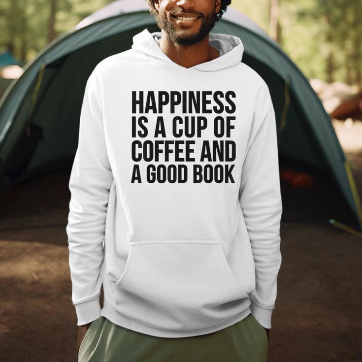 Happiness Is A Cup Of Coffee And A Good Book Reading Men Hoodie