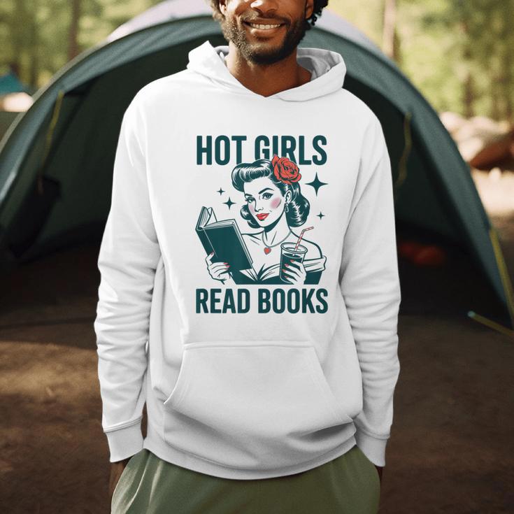 Hot Girls Read Books Bookworm Librarian Humor Men Hoodie